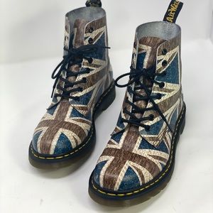 Dr. Martens Union Jack Distressed Boots.